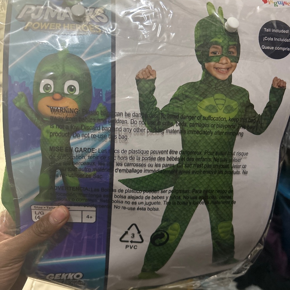 Pj mask gekko size 4-6T